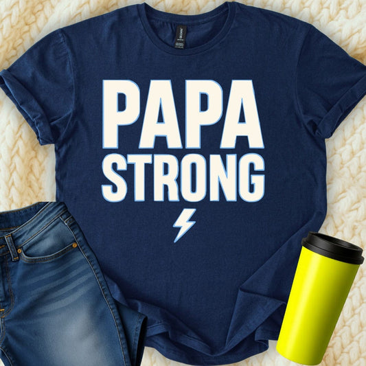 MyDesigns Physical Item Papa Strong A Tribute Superhero Power For Dad T-Shirt