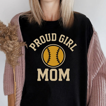 MyDesigns T-Shirt Proud Girl Mom Baseball Game Supporter T-Shirt