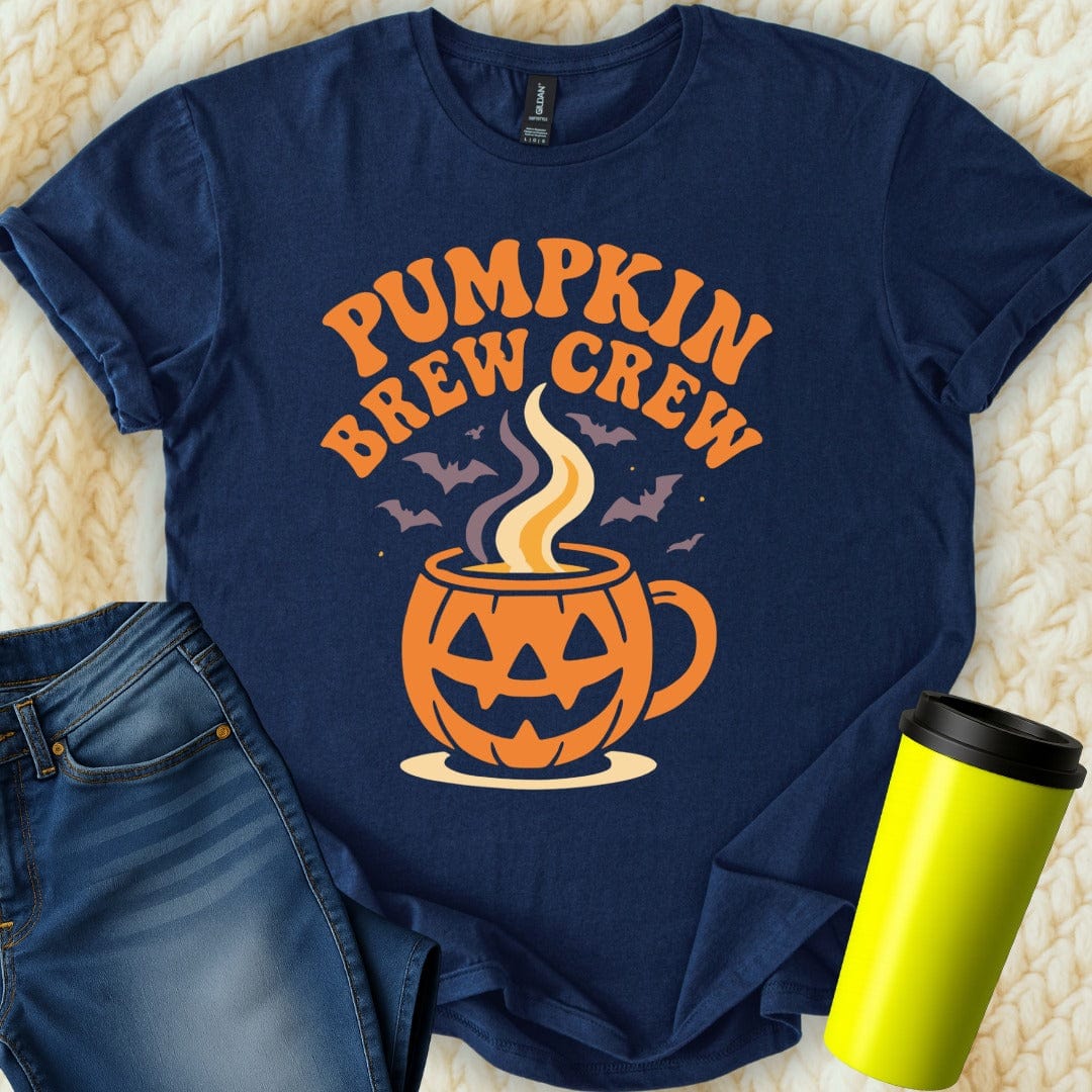 MyDesigns T-Shirt S / Navy Pumpkin Brew Crew T-Shirt