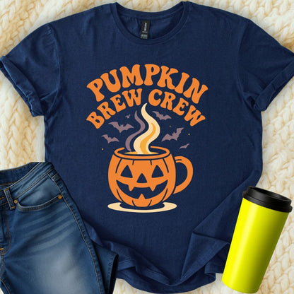MyDesigns T-Shirt S / Navy Pumpkin Brew Crew T-Shirt
