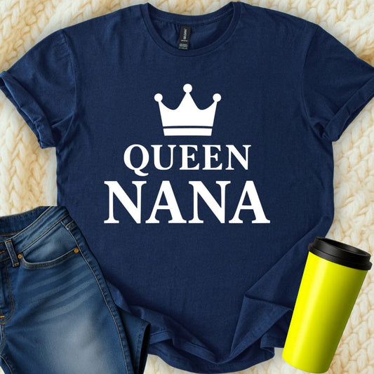 MyDesigns Physical Item Queen Nana with Crown Graphic Awesome Mothers T-Shirt