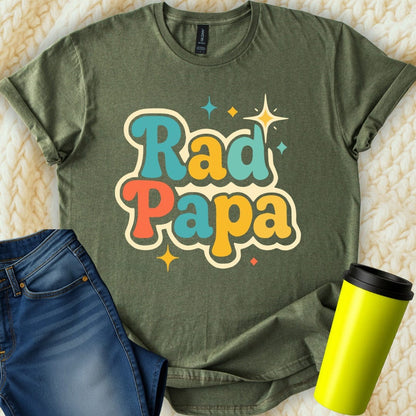 MyDesigns Physical Item Retro Style Rad Papa Colorful Design Graphic T-Shirt
