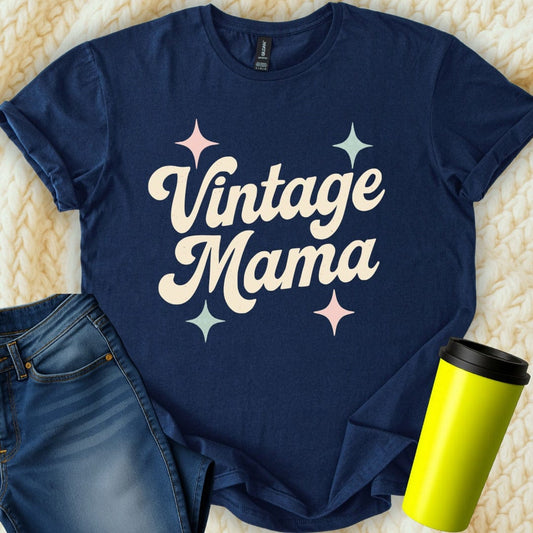 MyDesigns T-Shirt S / Navy Retro Vintage Mama T-Shirt