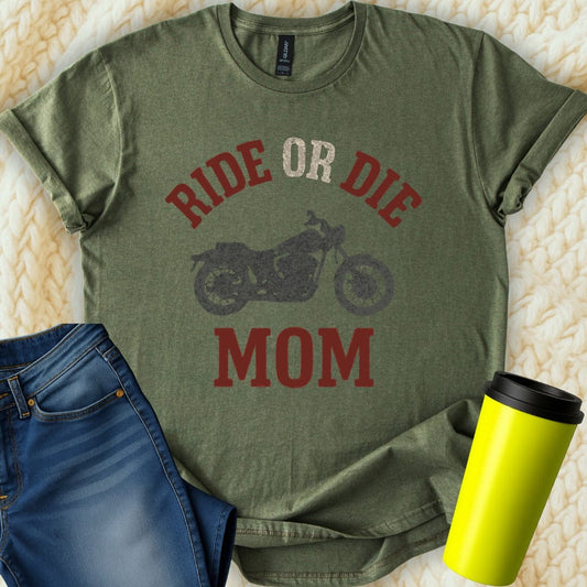 MyDesigns T-Shirt S / Military Green Ride or Die Mom T-Shirt