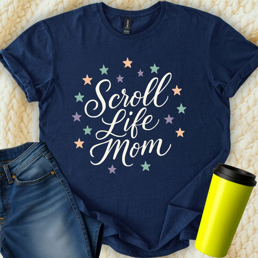 MyDesigns T-Shirt S / Navy Scroll Life Mom T-Shirt