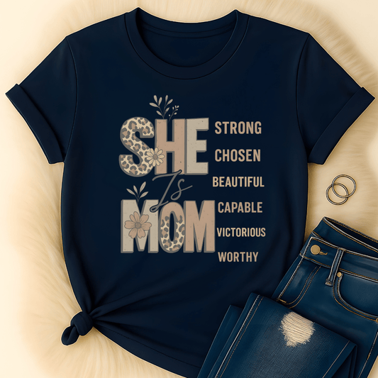 Printify T-Shirt She is Mom T-Shirt
