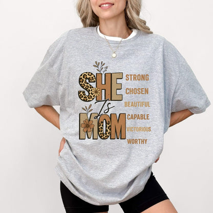 Printify T-Shirt She is Mom T-Shirt