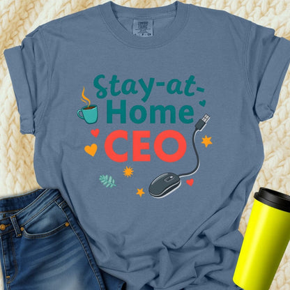 Printify T-Shirt Blue Jean / S Stay at Home CEO T-Shirt