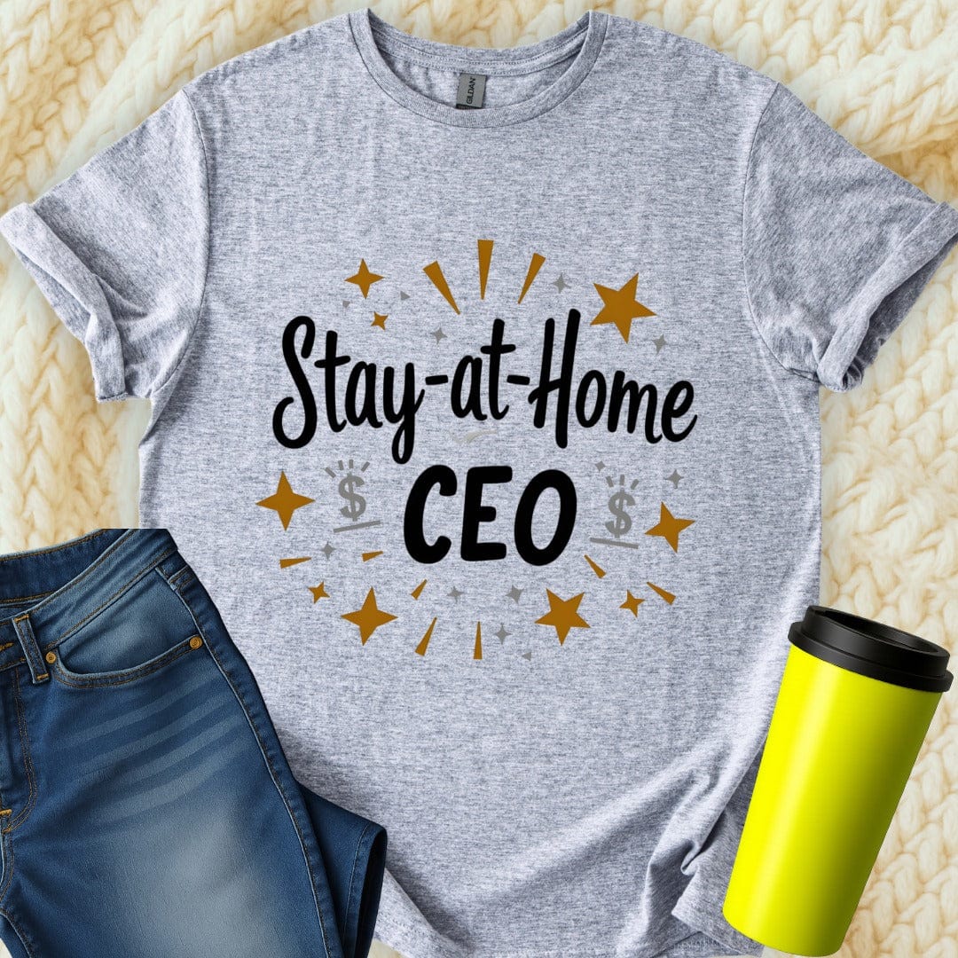 Printify T-Shirt Sport Grey / S Stay at Home CEO T-Shirt