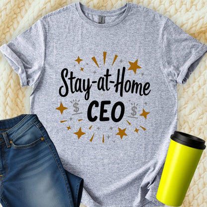 Printify T-Shirt Sport Grey / S Stay at Home CEO T-Shirt
