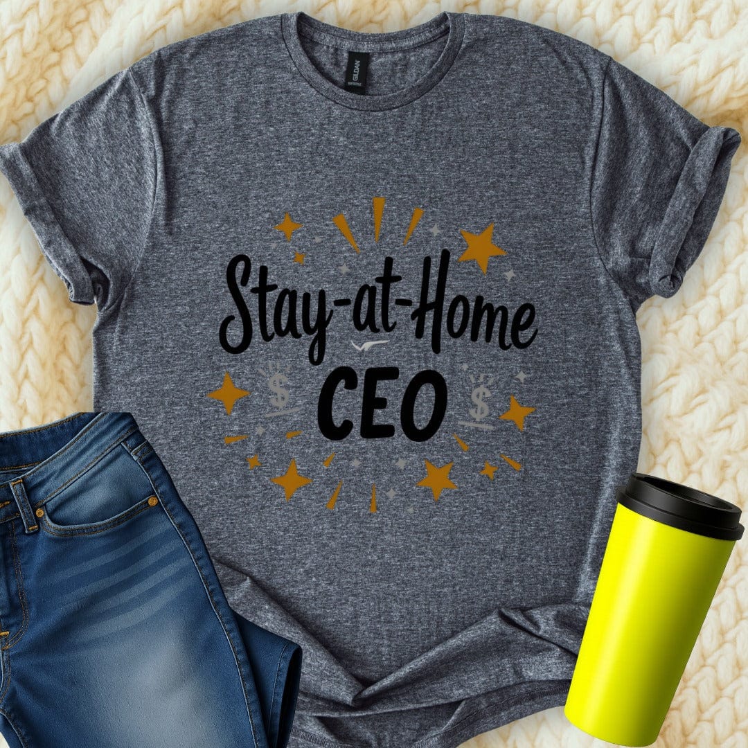 Printify T-Shirt Dark Heather / S Stay at Home CEO T-Shirt