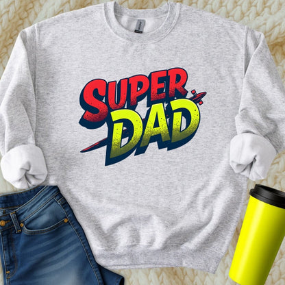Printify Sweatshirt S / Ash Super Dad Sweatshirt