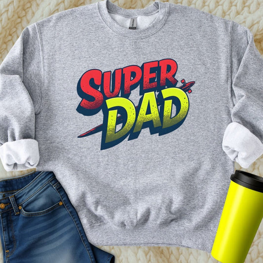 Printify Sweatshirt S / Sport Grey Super Dad Sweatshirt