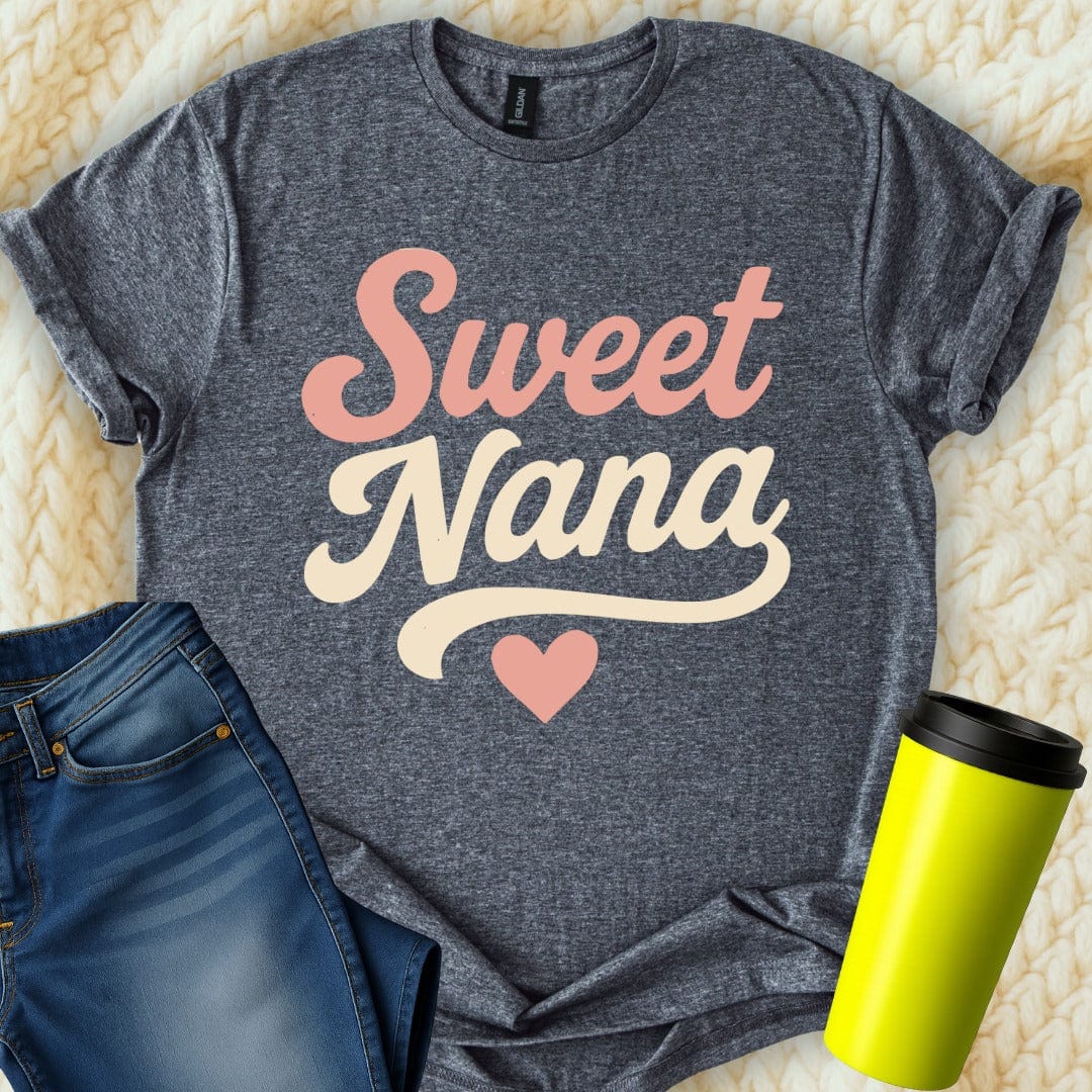 MyDesigns Physical Item Sweet Nana Heart Graphic Retro Style Women's T-Shirt