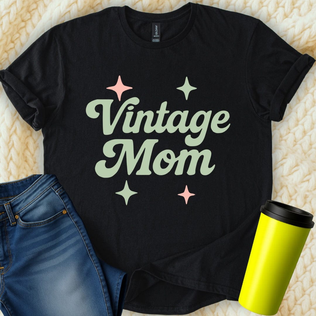 MyDesigns T-Shirt Vintage Mom Design With Stars Retro Theme Premium T-Shirt